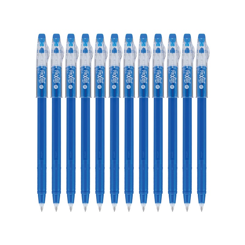 Pilot FriXion ColorSticks Erasable Gel Ink Pens, Fine Point 0.7 mm, Blue, Pack of 12, Erasable Pens - Ideal for School, Journaling, & Office Writing - Image 1